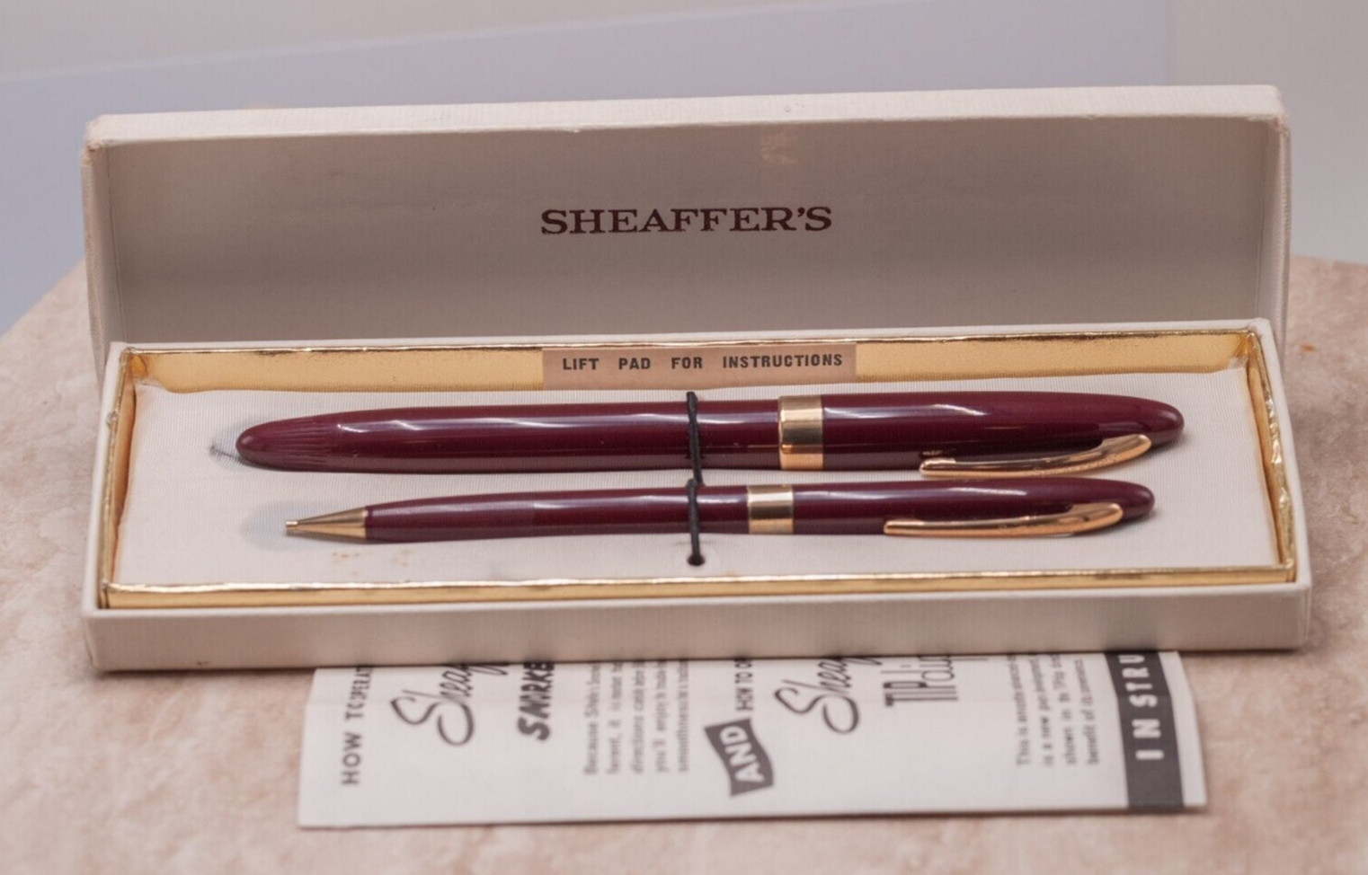Mint/NOS 1950s – Sheaffer’s Admiral Snorkel 14k Nib Fountain Pen Pencil Set