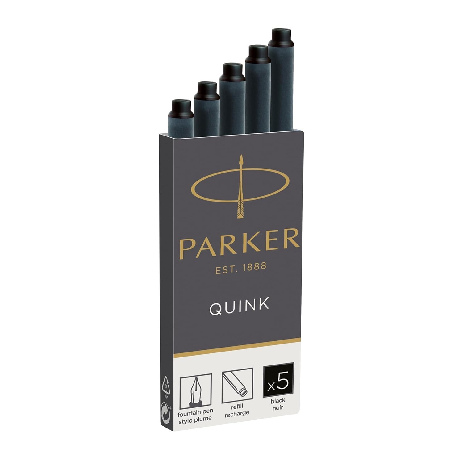 Set of 5 Parker Quink Fountain Pen Refills – Consistent Performance Guaranteed