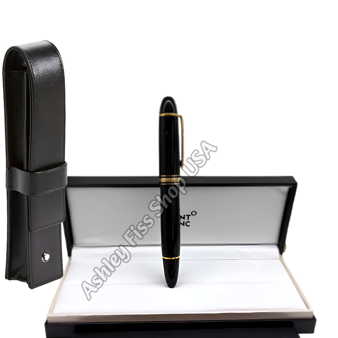 MONTBLANC MEISTERSTUCK 146 FOUNTAIN PEN GOLD F WITH Leather Pen Sleeve