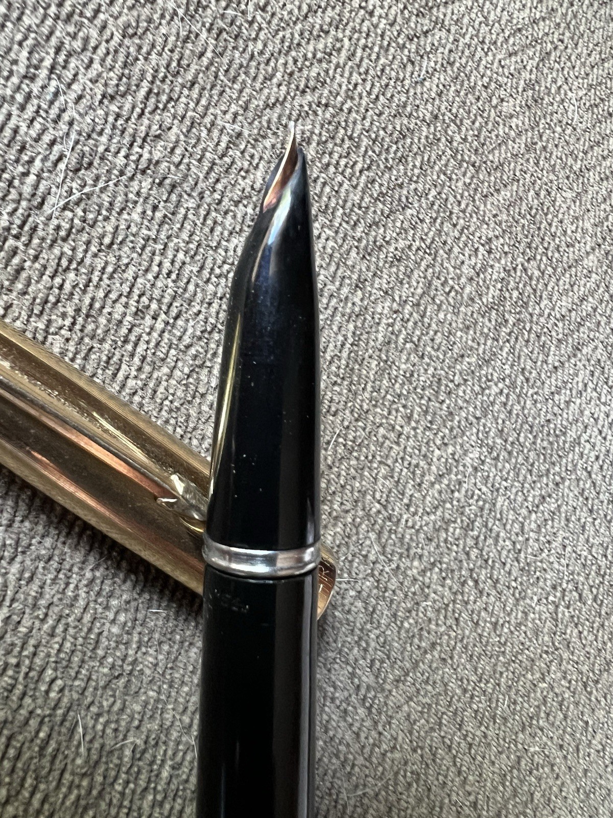 Vintage Parker 51 Aerometric Black Fountain Pen Gold Filled Cap For Restoration