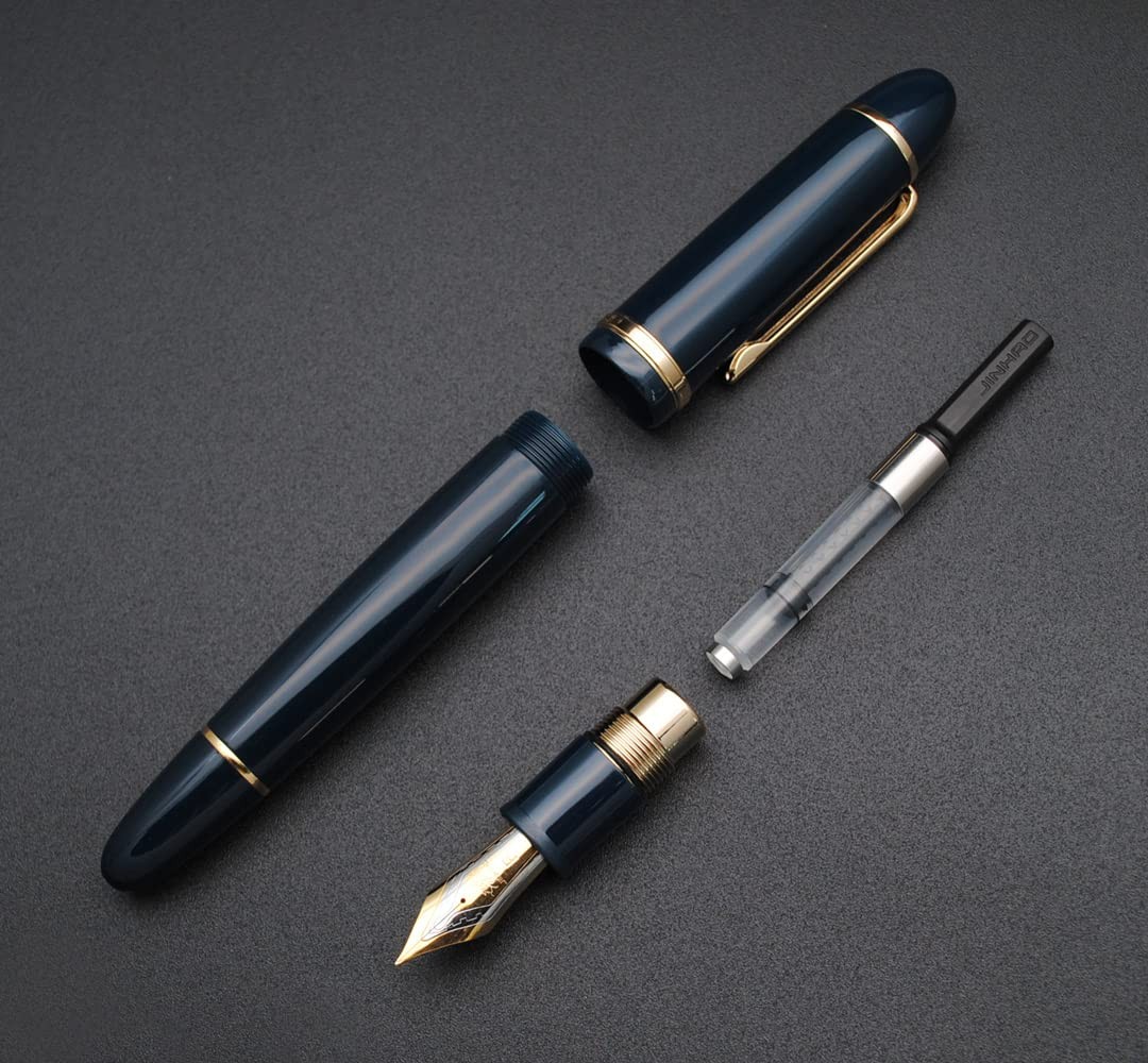 JINHAO X159 Fountain Pen (F Nib 0.5mm, Dark Blue with Gold Clip)