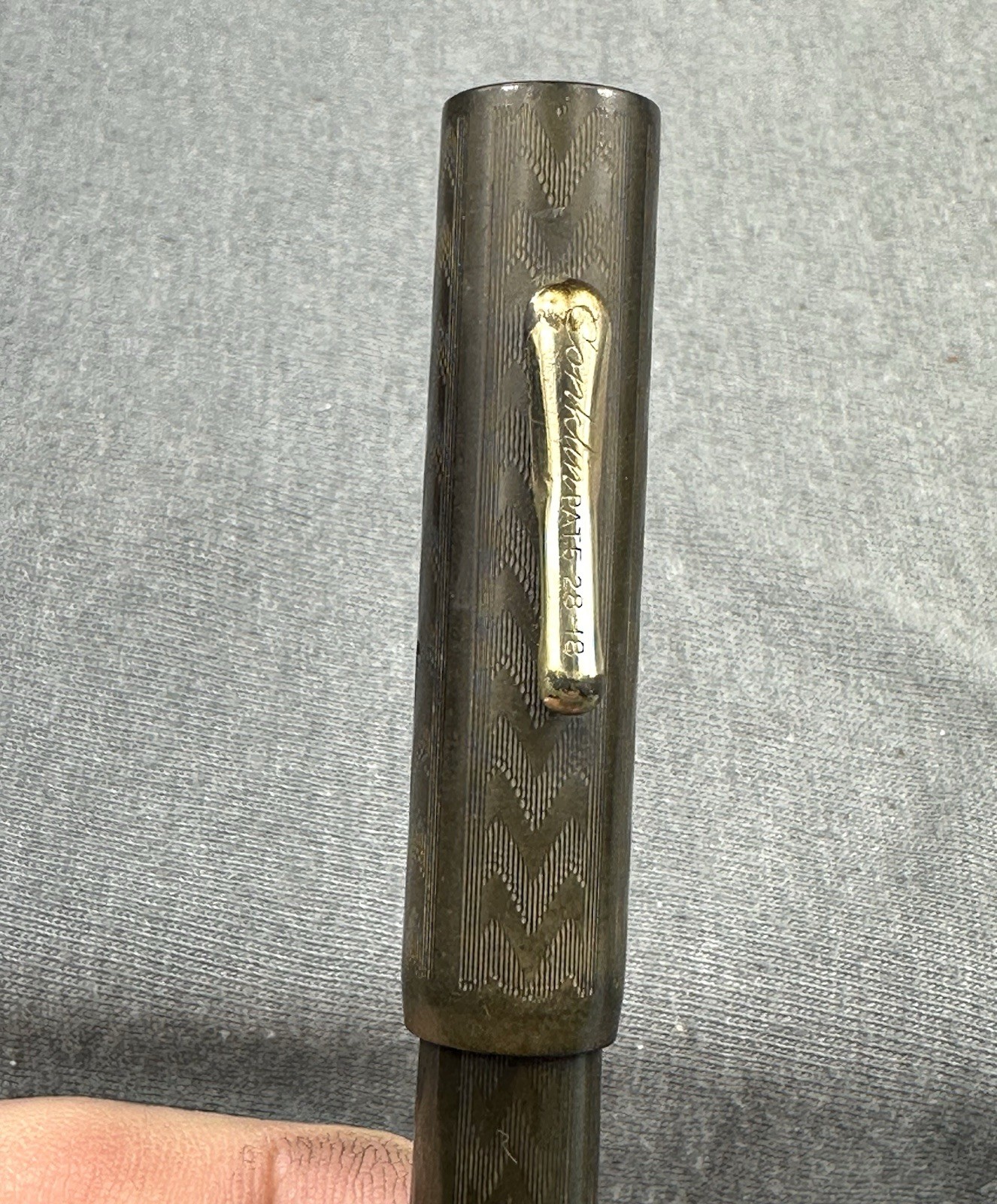 Conklin Crescent Fountain Pen Hard Rubber 14k Conklin Nib Crack In Cap New Sac