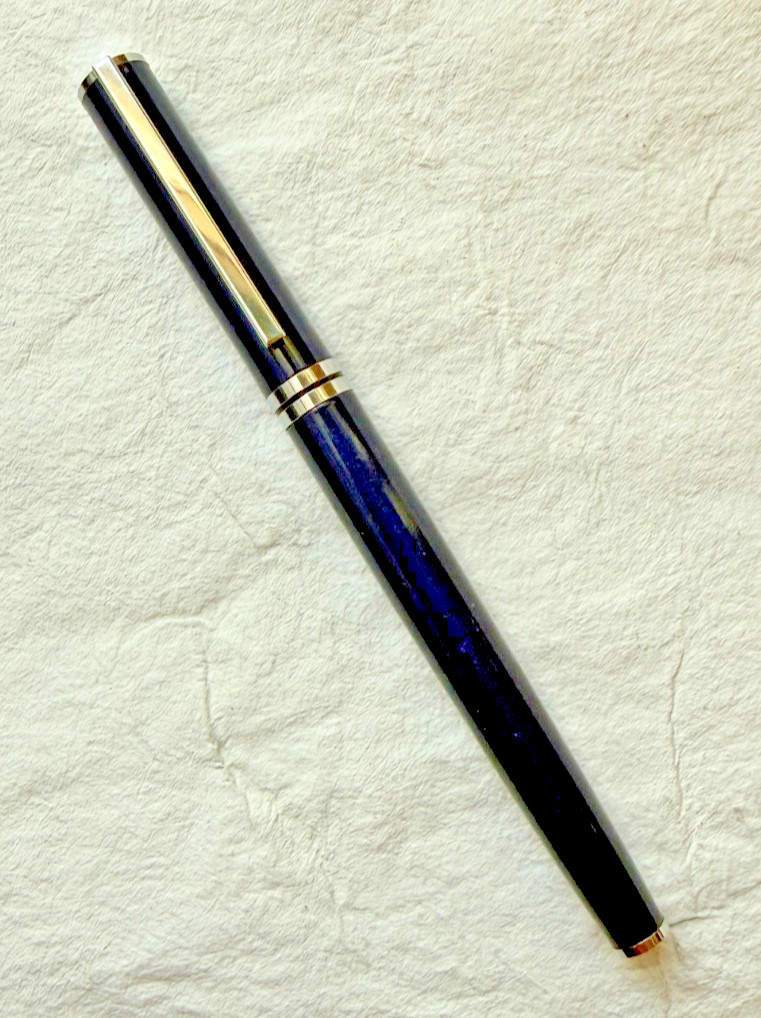 Waterman France Blue Lacquer Fountain Pen Silver Trim (209)