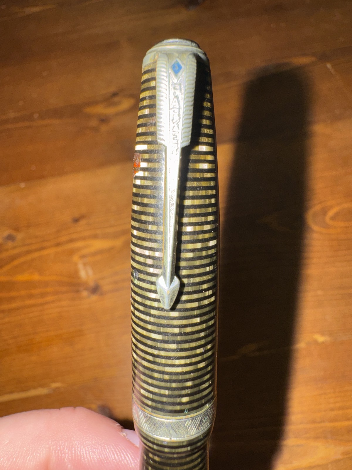 Vintage 1944 Parker Vacumatic Fountain Pen Silver Pearl As-is Great Clarity