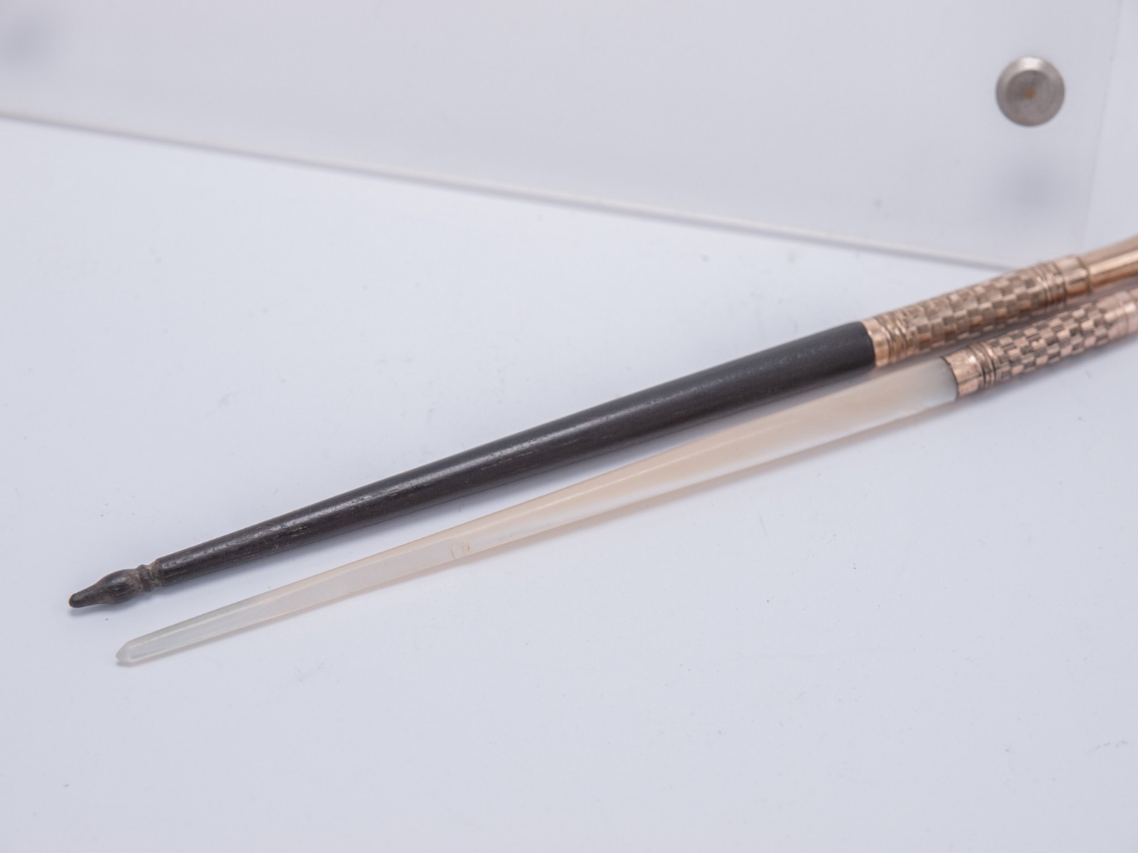 Lot of 2 14k Gold Nib Dip Pens – Leroy Fairchild #4 Wood & Unbranded MOP Handle