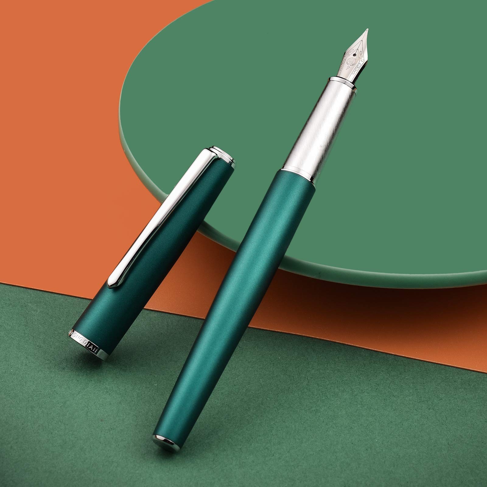 Hongdian 920 Green Metal Fountain Pen Fine Point Converter Pen Pouch Kit