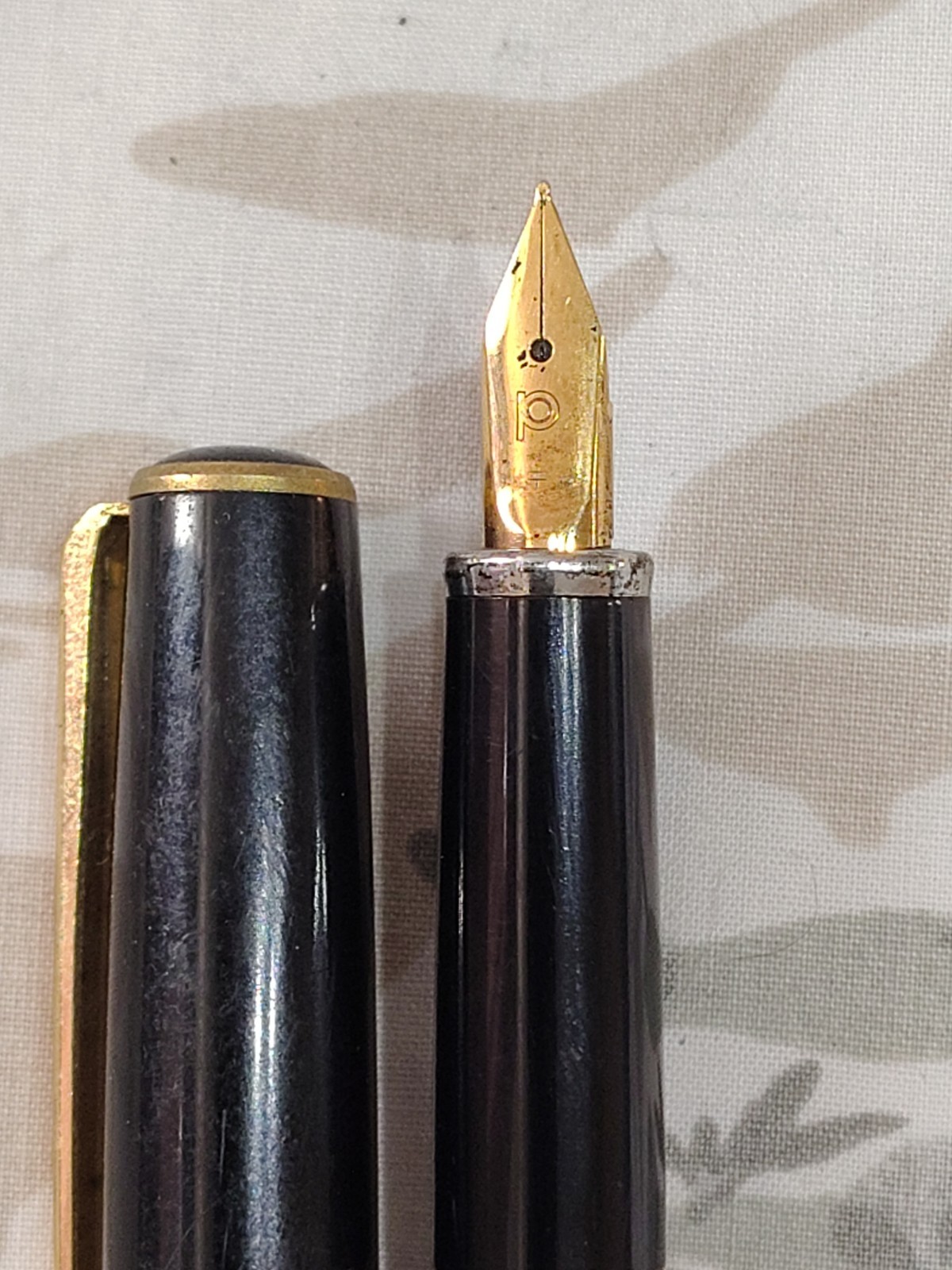 Platinum Black Plastic Fountain Pen With Gold Plated Medium Nib