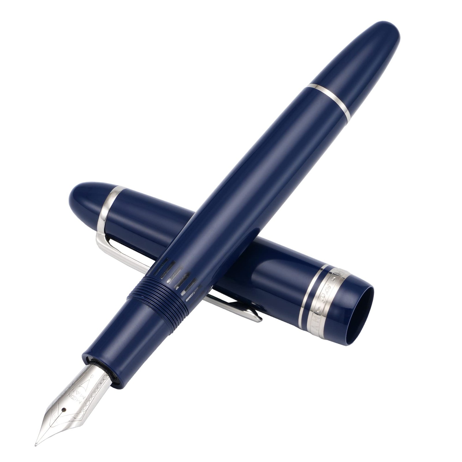 Majohn P136 Dark Blue Resin Piston Fountain Pen Extra Fine Nib Box Set