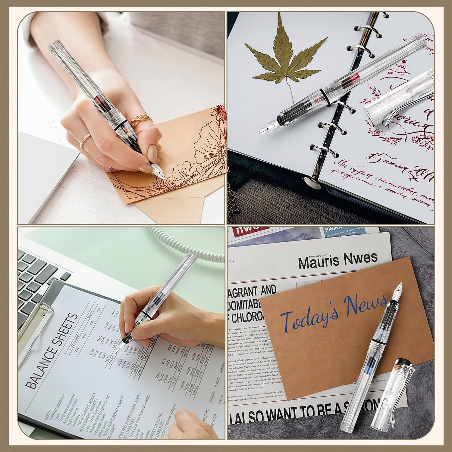 Calligraphy Set, 7 Pcs Fountain Pen with Different Replaceable Nib and 40 Replac