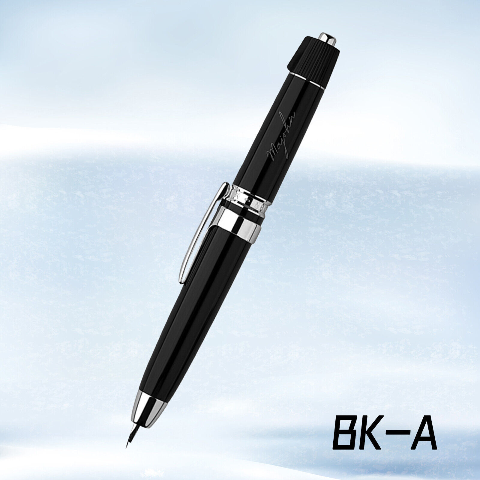 New MAJOHN A3 Press Rotate Fountain Pen Resin Retractable EF with Clip WritingXQ