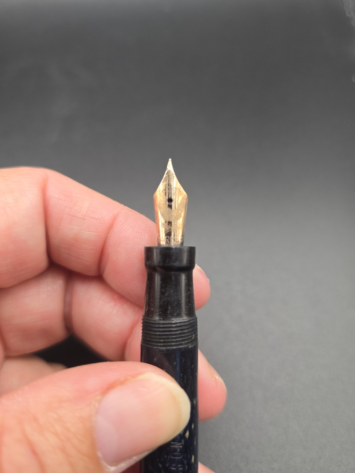 VTG 1920s Parker Duofold Lucky Curve Fountain Pen in Lapis Lazuli Blue Restorati