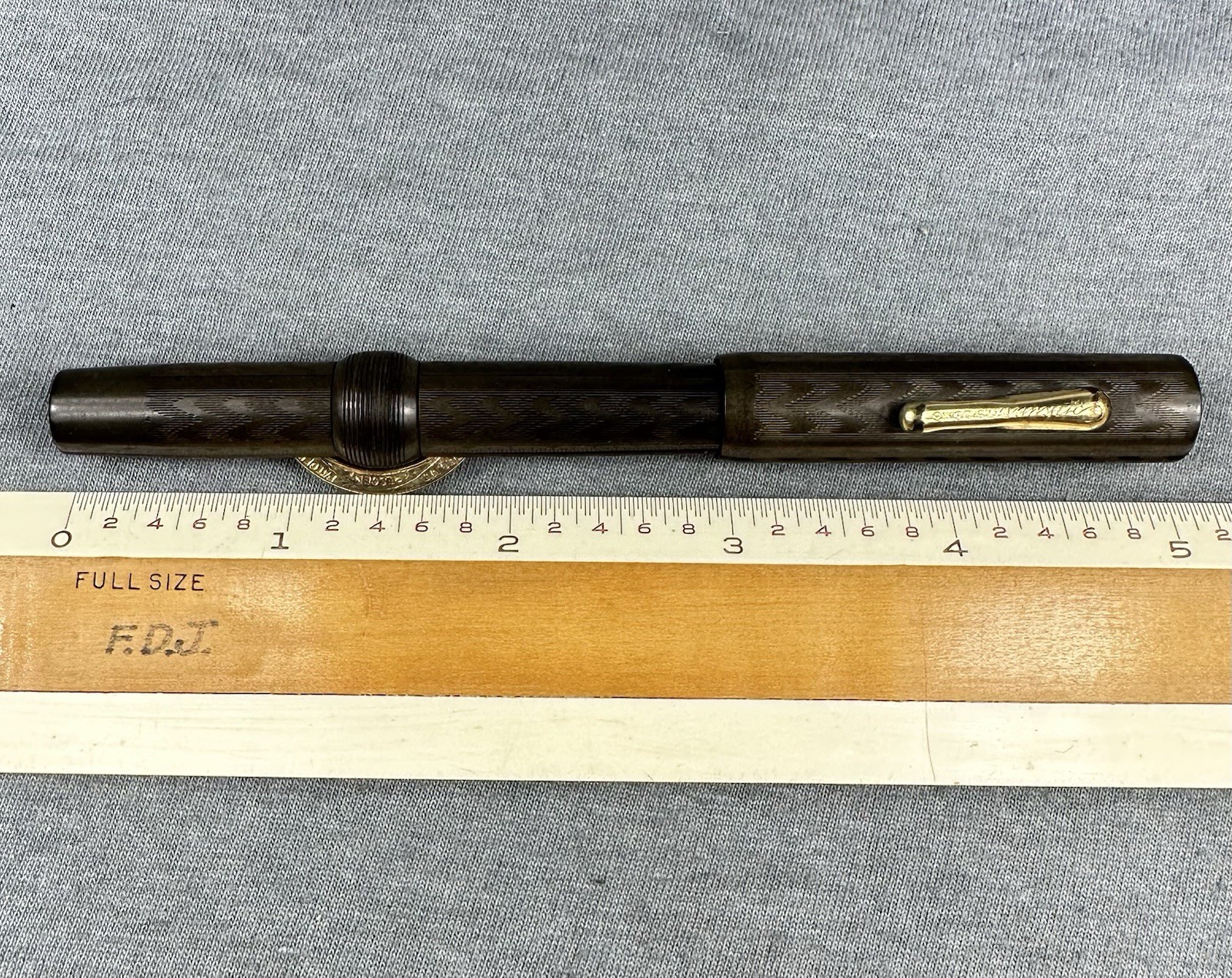 Conklin Crescent Fountain Pen Hard Rubber 14k Conklin Nib Crack In Cap New Sac