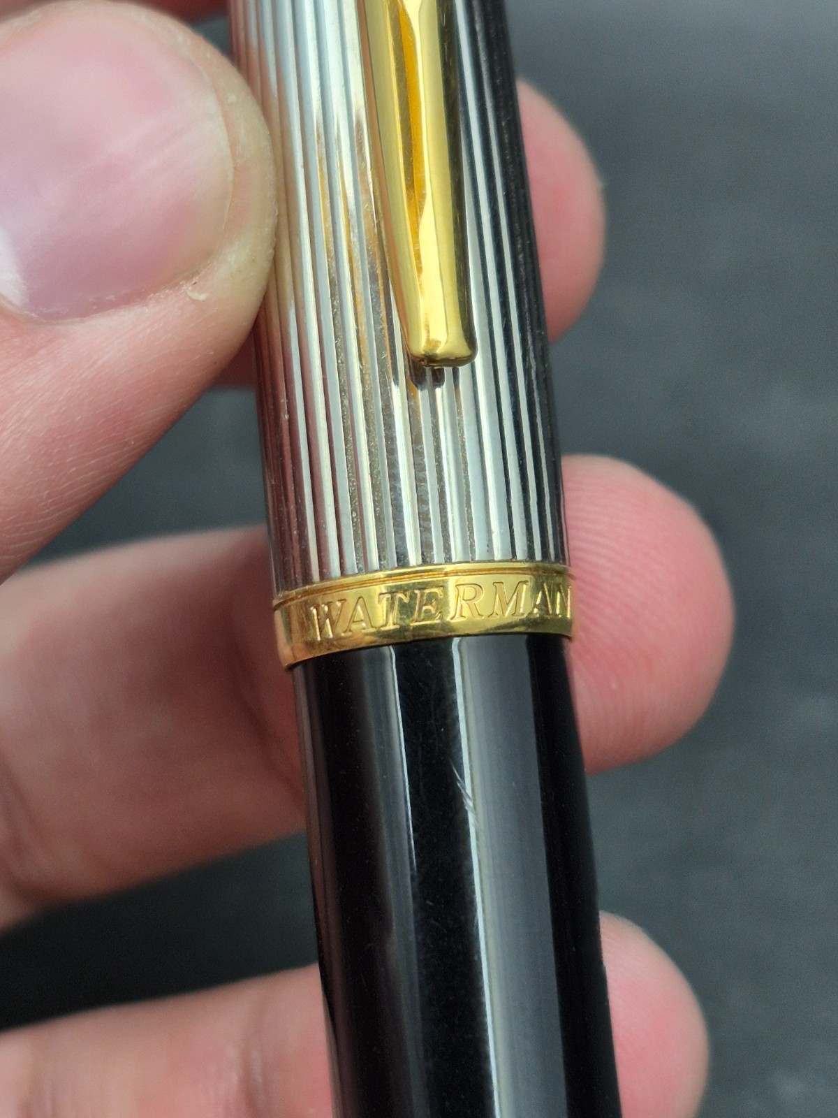 Waterman Carene Deluxe Silver Meridians Fountain Pen 18K 750 Gold Nib France