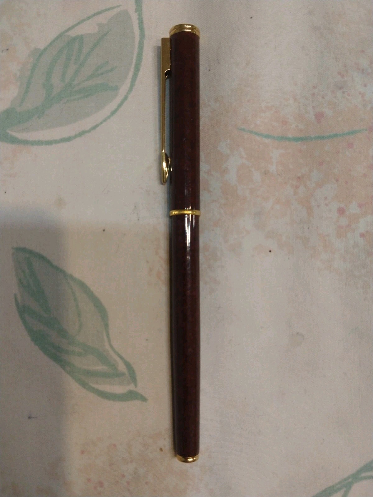 waterman Exclusive Brown Marble Laque Fountain With 18k Gold Fine Nib France