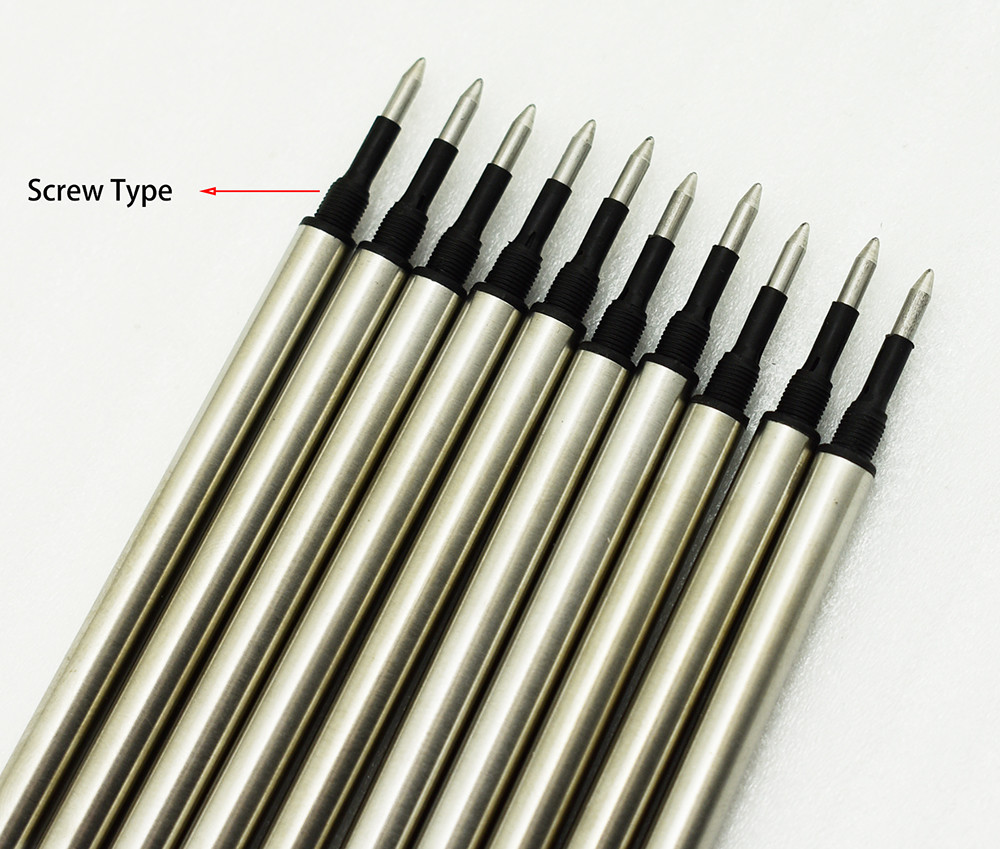 10 PCS Jinhao Rollerball Pen Ink Refills , Screw Type 0.7 mm – Black Color