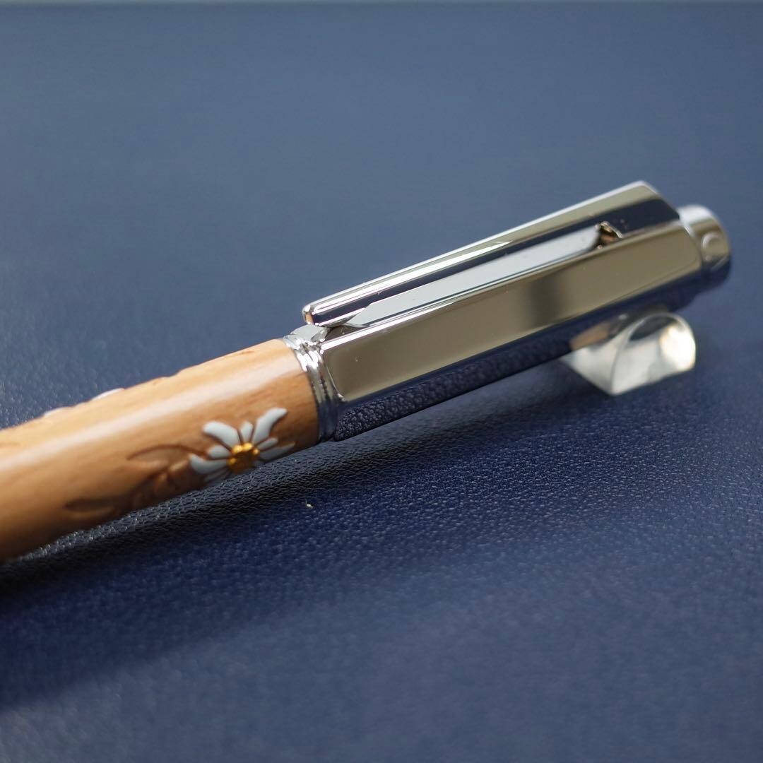 Caran d’Ache Varius Edelweiss Fountain Pen 18K Medium M Nib Limited Wood Boxed