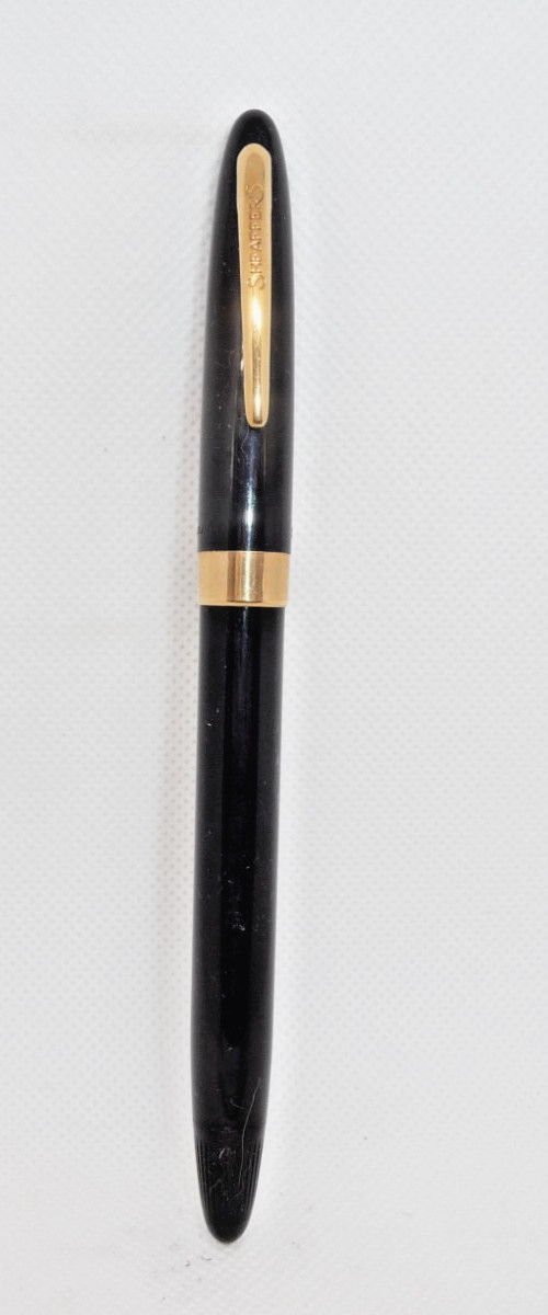 Sheaffer Vintage Black Admiral Snorkel Pen-works- l4k—fine point-chalked