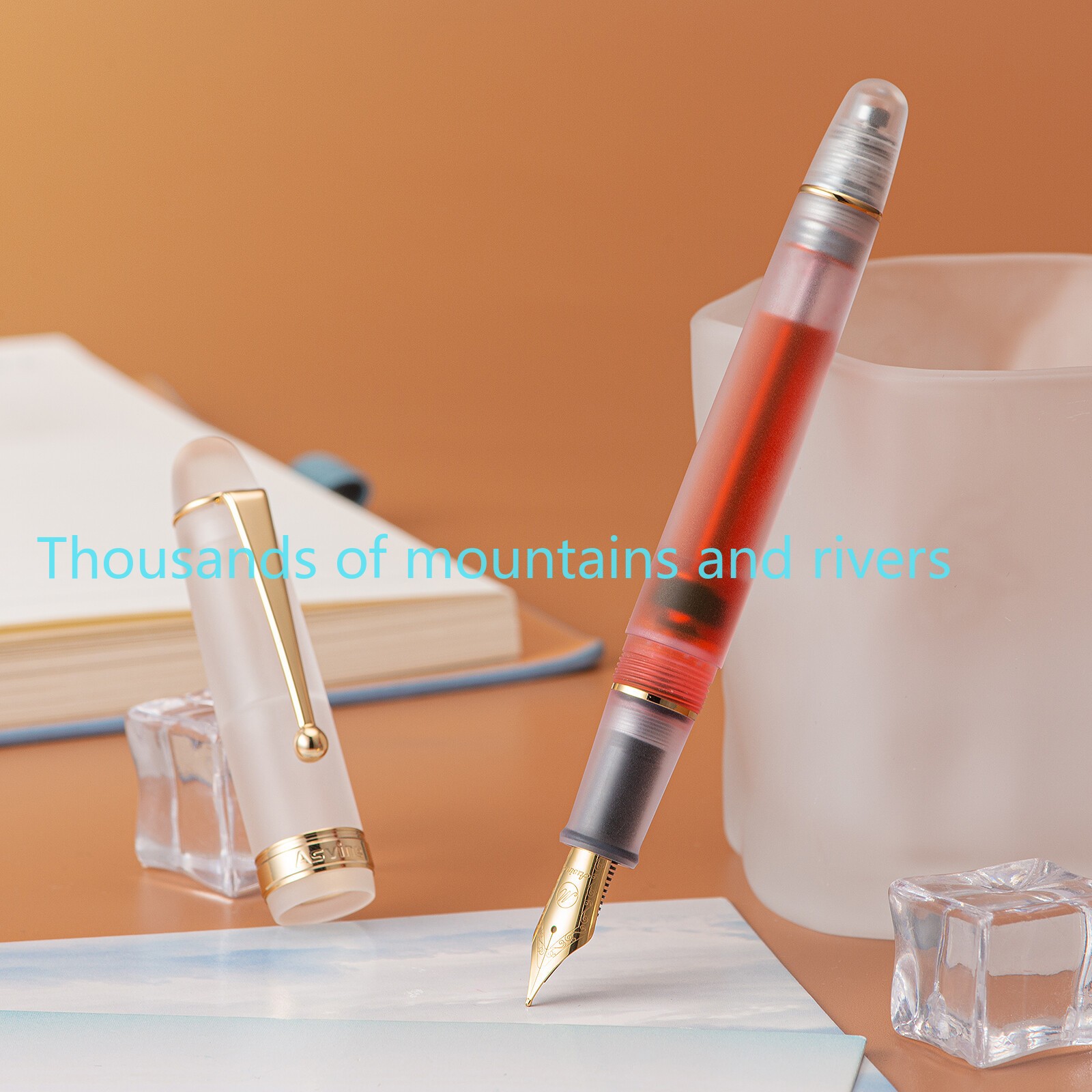 Asvine V126 Vacuum Filling Fountain Pen EF/F/M Nib, Matte Acrylic Writing Pens