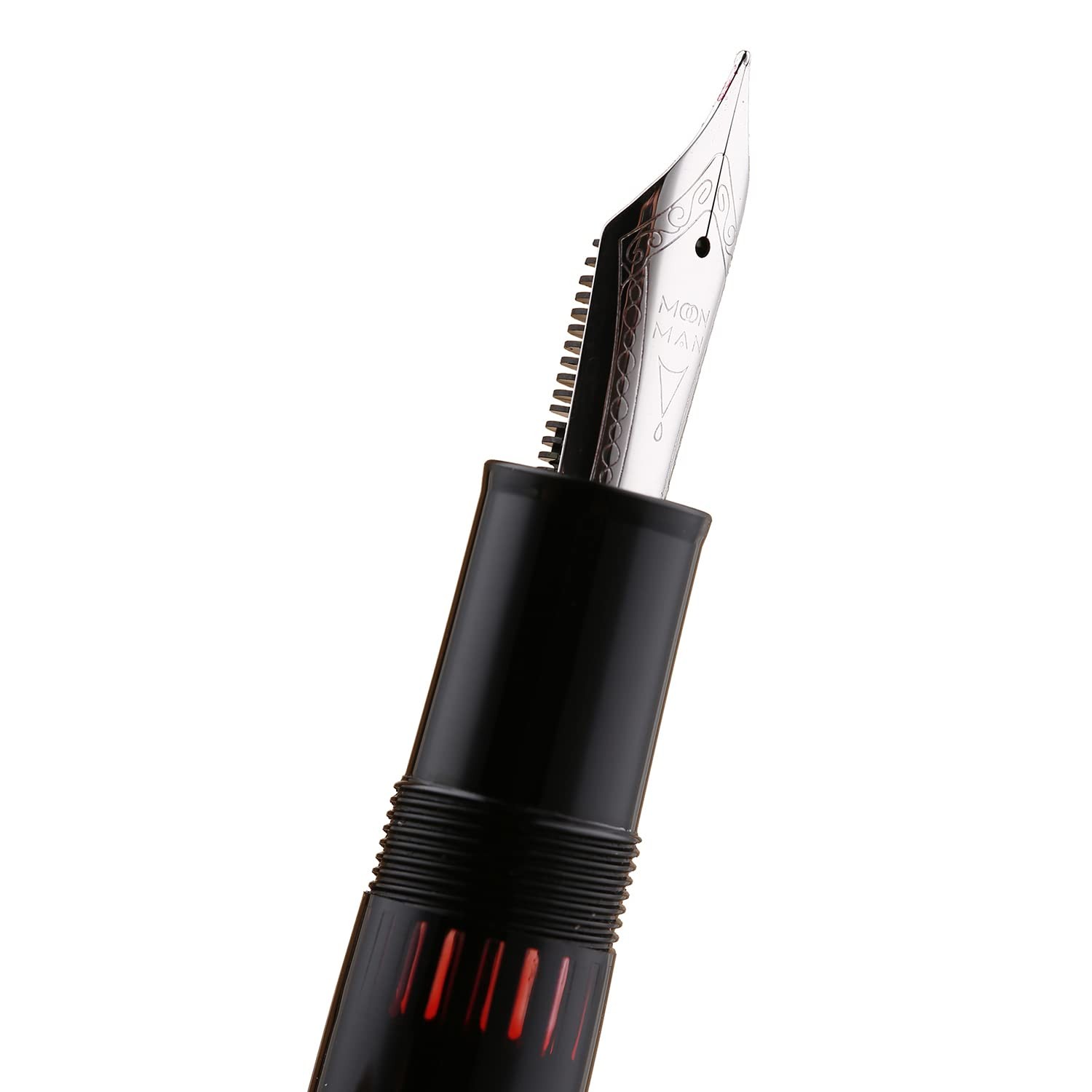 Majohn P136 Piston Fountain Pen Medium Nib Black Resin Box Writing Pen Set