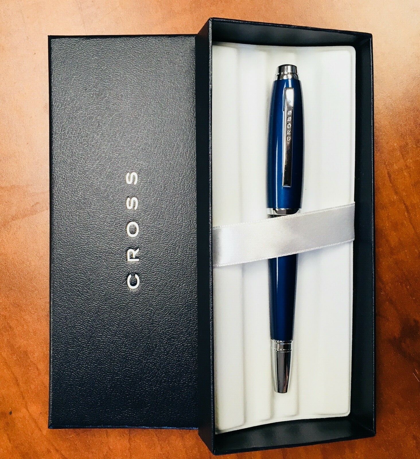 Cross Dubai Blue Lacquer/Chrome Trim “M” Nib Fountain Pen