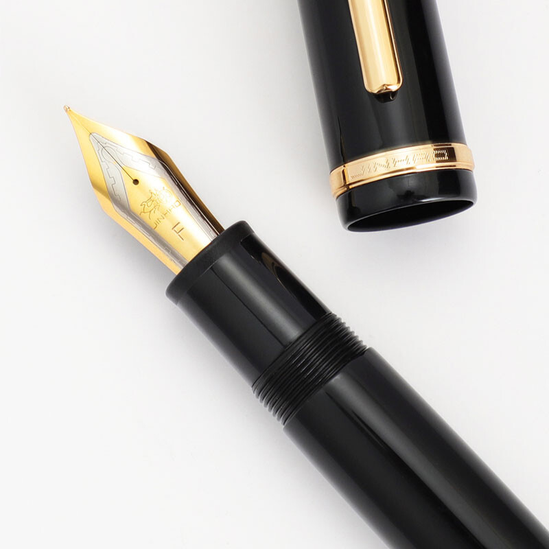4PCS JinHao X159 Acrylic Black Fountain Pen Gold Clip Extended Fine 0.5mm Nib#MJ