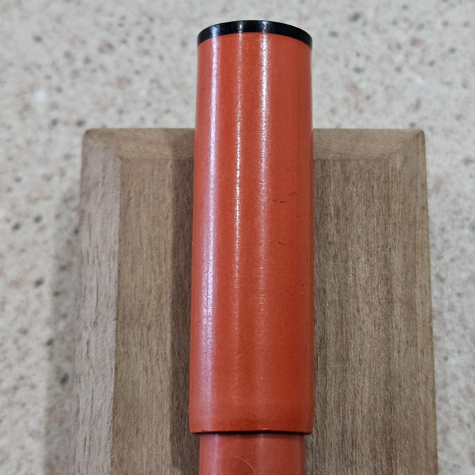 Vintage Unbranded Lever Fill Orange & Black Flat Ends 3-3/8″ Small Fountain Pen