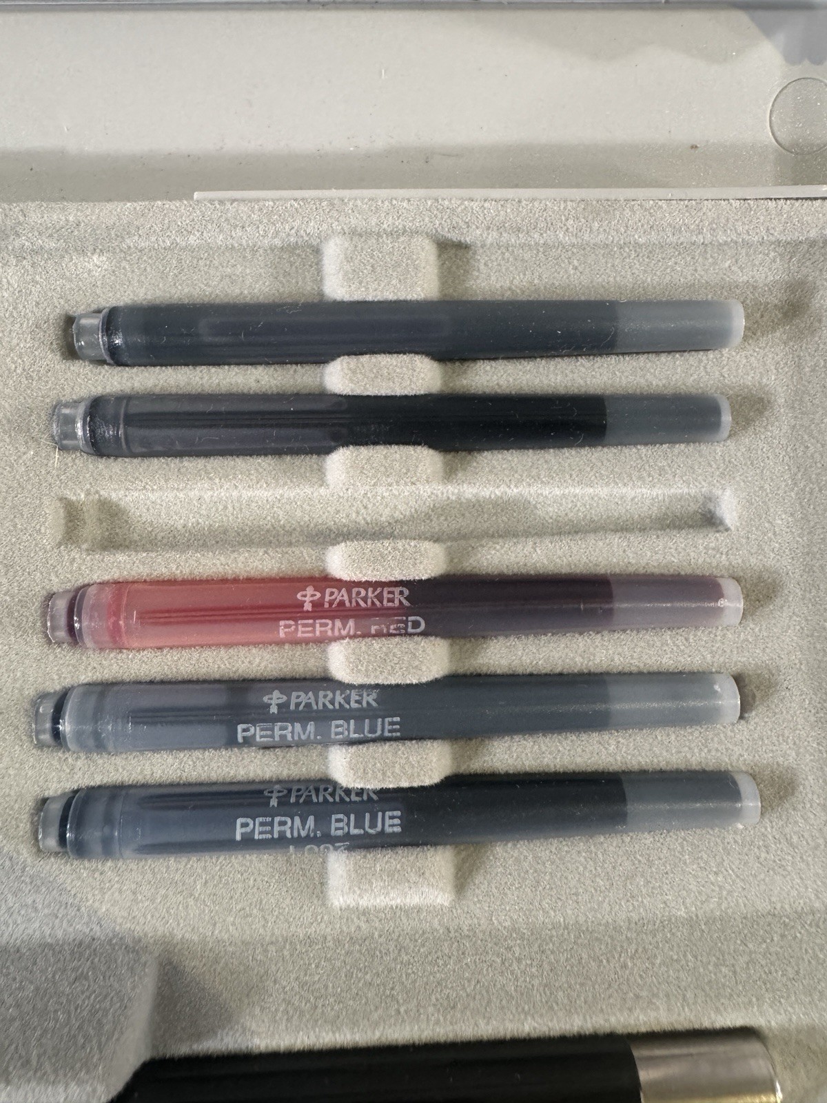 Vintage PARKER Deluxe Calligraphy Set Fountain Pen Ink Cartridges/Case & Nibs