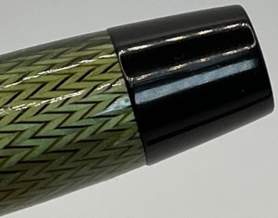 Green English Duofold Fountain Pen- Herringbone pattern – 14k gold nib