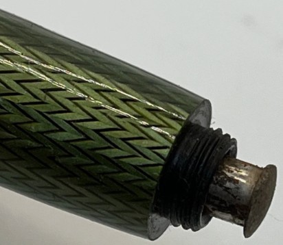 Green English Duofold Fountain Pen- Herringbone pattern – 14k gold nib