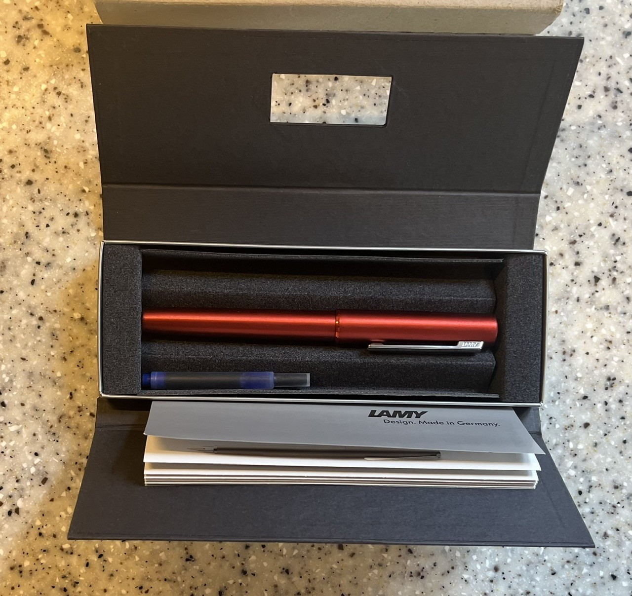 Lamy Aion fountain pen – Red – stainless steel Fine nib – new in original box