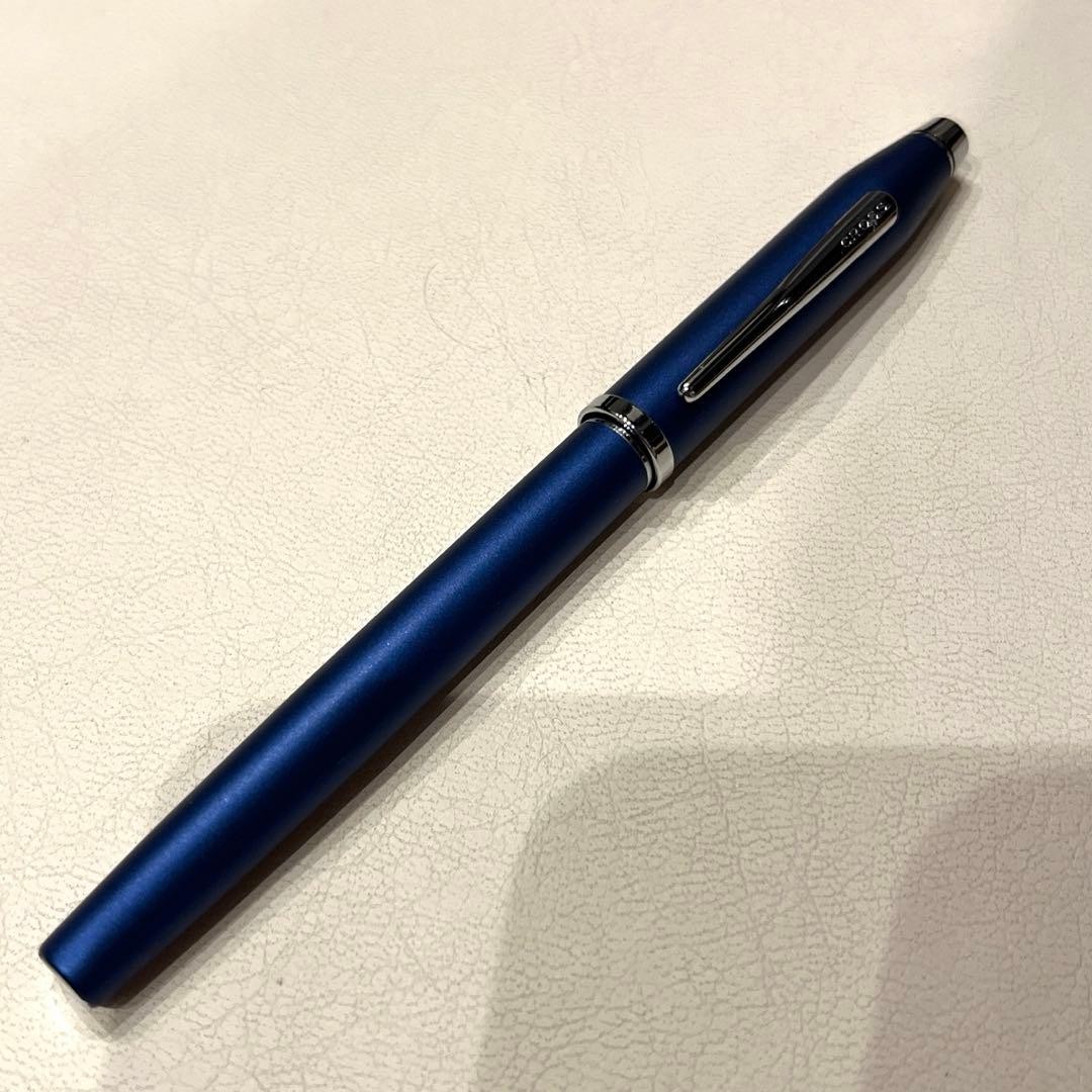 CROSS Century II Fountain Pen Royal Blue Lacquer Finish Chrome Trim Refillable