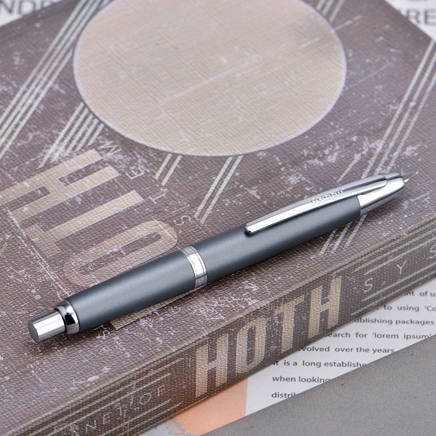 Jinhao 10 Press Retractable Fountain Pen EF/F/M Nib & Converter Writing Gift Pen