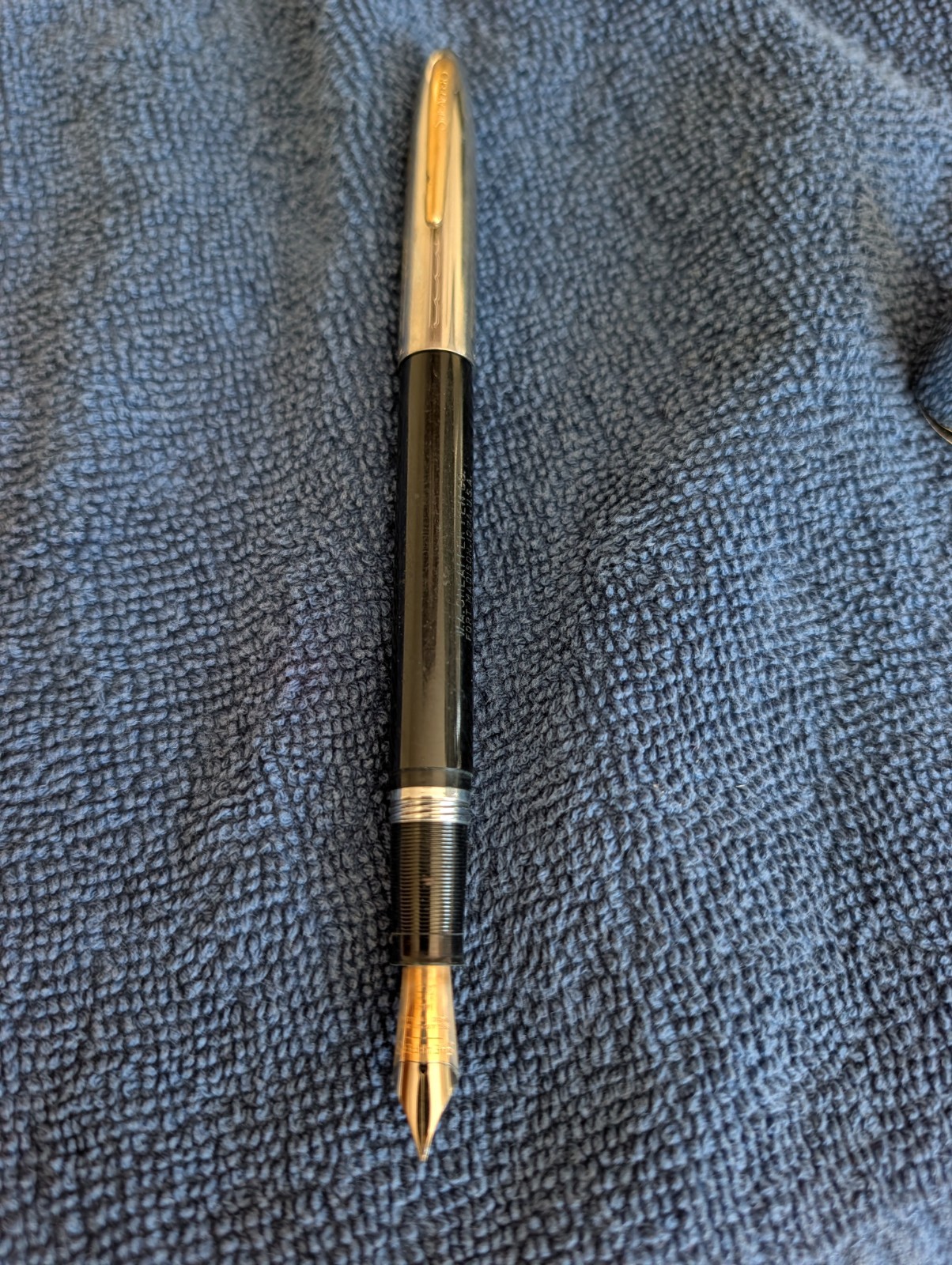 Vintage Sheaffer Black 14k Gold Valiant Snorkel Touchdown Fountain Pen 1950’s
