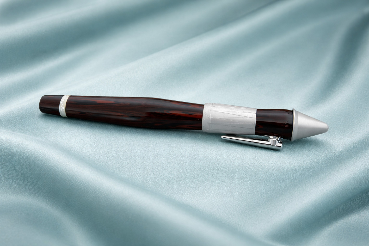 Stipula Pinocchio Fountain Pen Titanium Flex Nib Resin Ebonite Black Italy NOS
