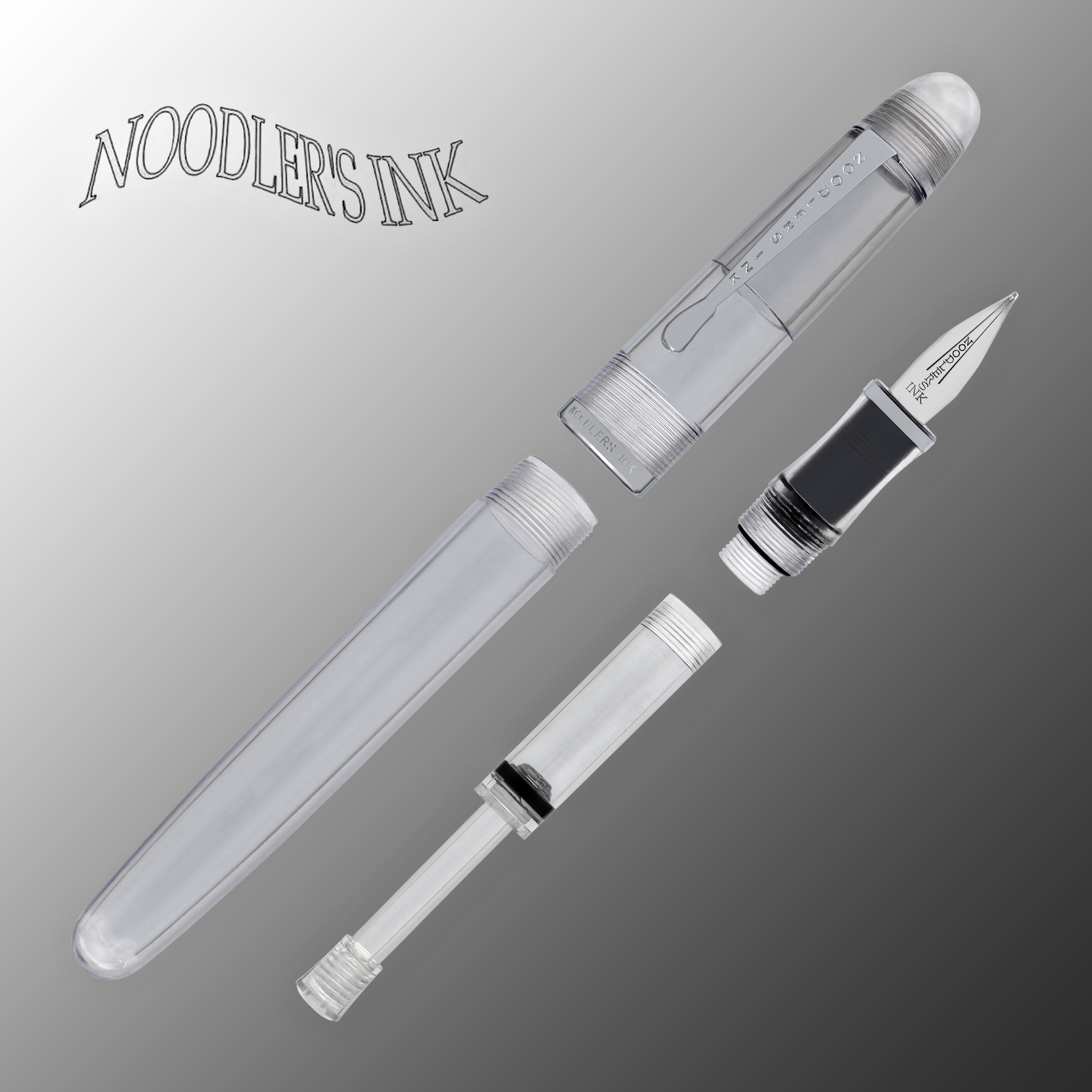 Noodler’s Triple Tail Fountain Pen in Clear Demonstrator – Semi Flex Nib NEW