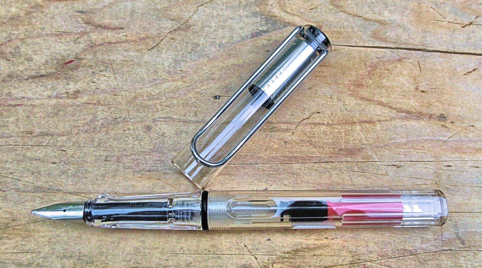 New 2K Version LAMY Safari Vista Demonstrator in Case with Stainless BROAD Nib