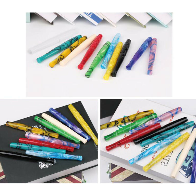 PENBBS 323 Colorful Acrylic Fountain Pen Fine Nib F Office Converter Writing #s1