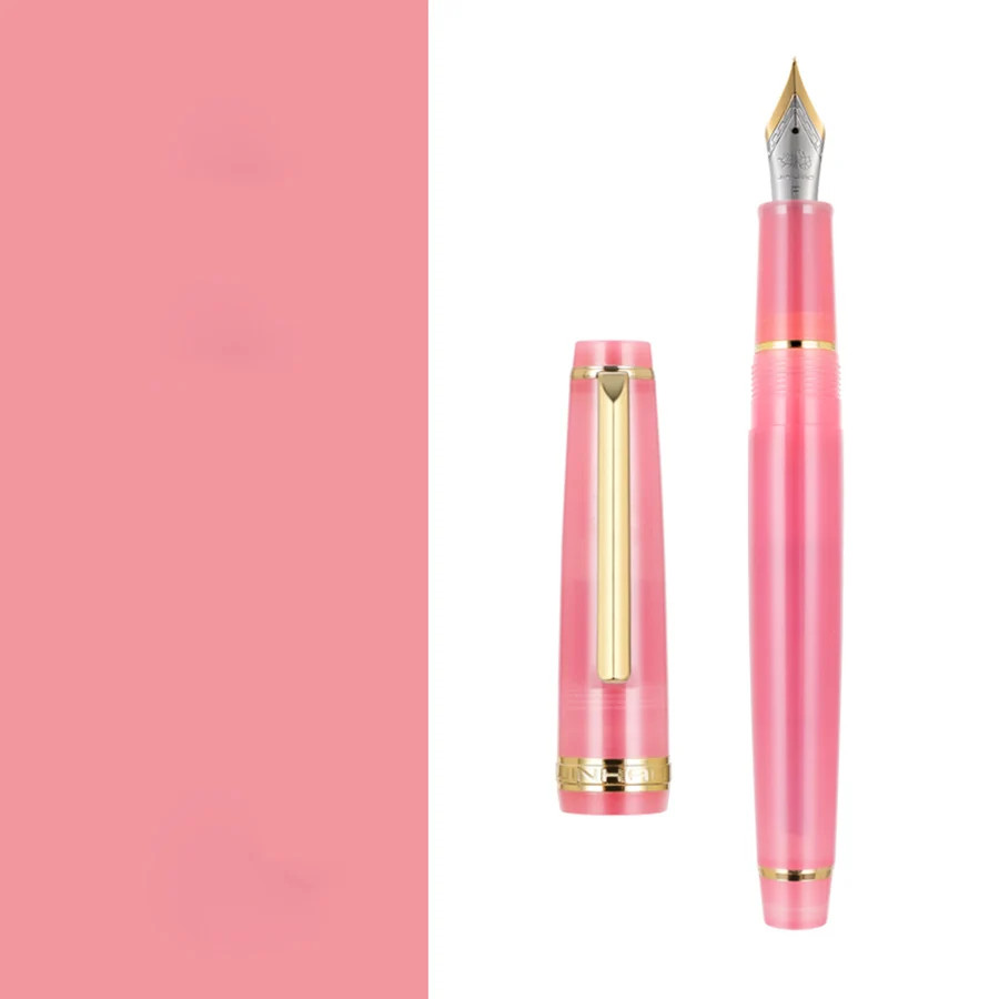 Jinhao 82 Acrylic Fountain Pen EF/F/M Iridium Nib Gold Clip Business Writing
