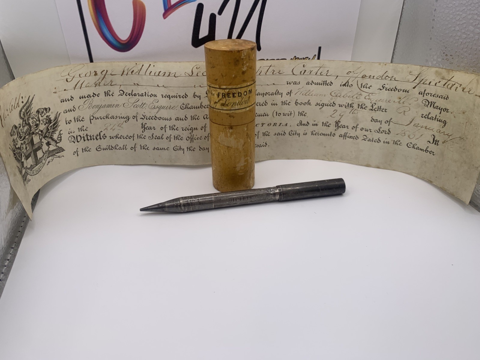 1861 CityOfLondon ORIGINAL Copy Of Freedom With 1OZ Sterling Silver Fountain Pen