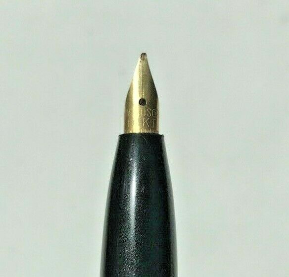 Pair of unbranded brass fountain pens one early cartridge one traditional filer