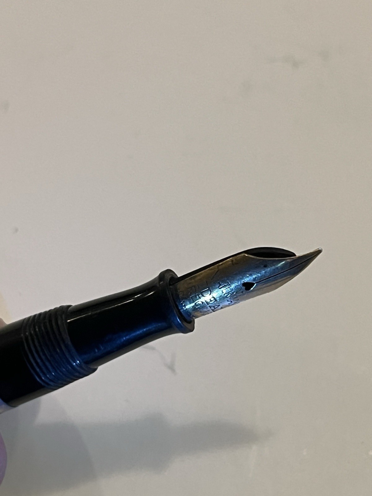 Vintage Waterman 452 1/2V Sterling Silver Diamond Overlay Ring Top Fountain Pen