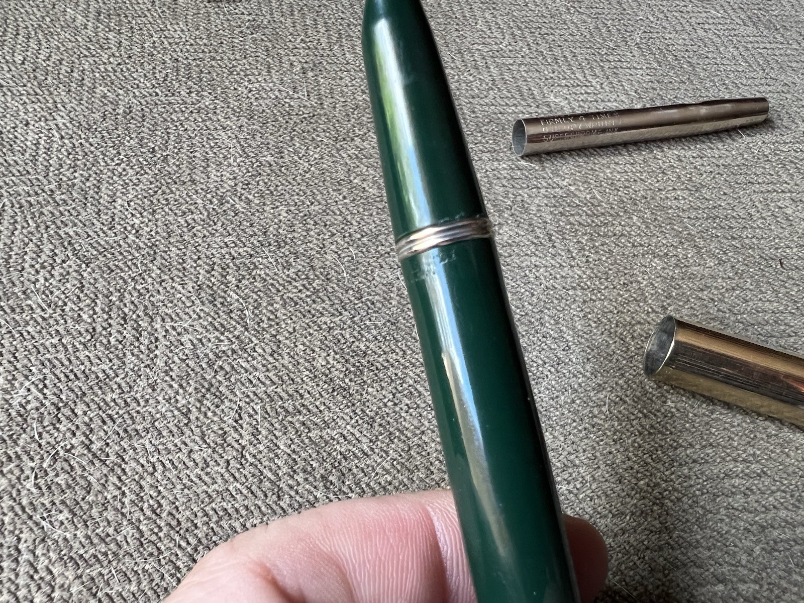 Vintage Parker 51 Aerometric Green Fountain Pen Gold Filled Cap For Restoration