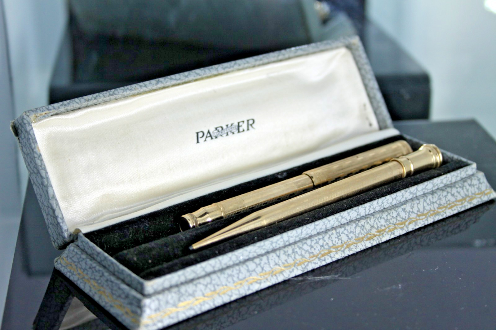 Vintage Parker Lucky Curve Gold Filled Fountain Pen Set Fully restored!!