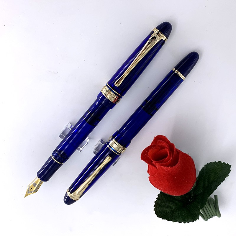 Vintage Wing Sung 699 Acrylic Resin Piston Fountain Pen Clip 0.7mm M Nib w