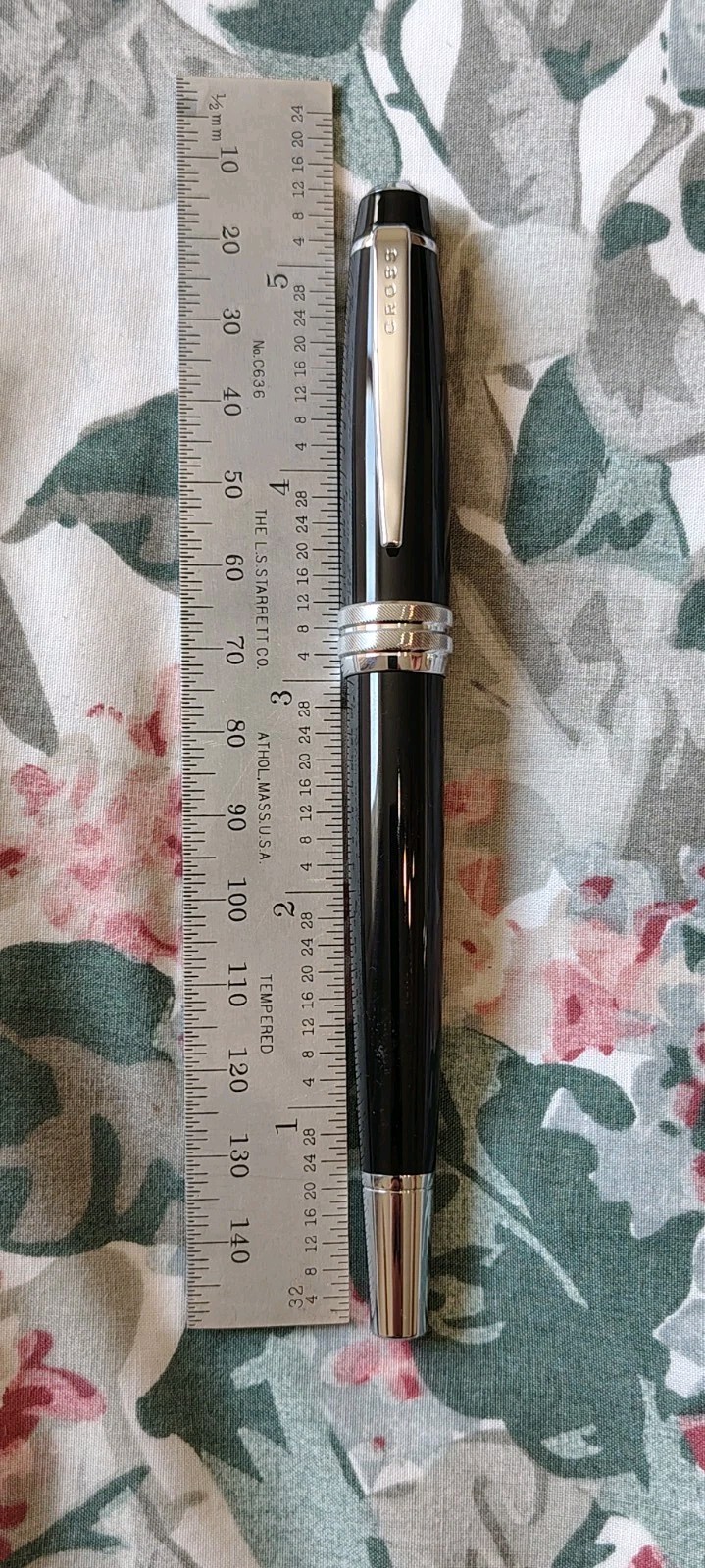 Cross Glossy Black Metal Fountain Pen with Medium Stainless Steel Nib