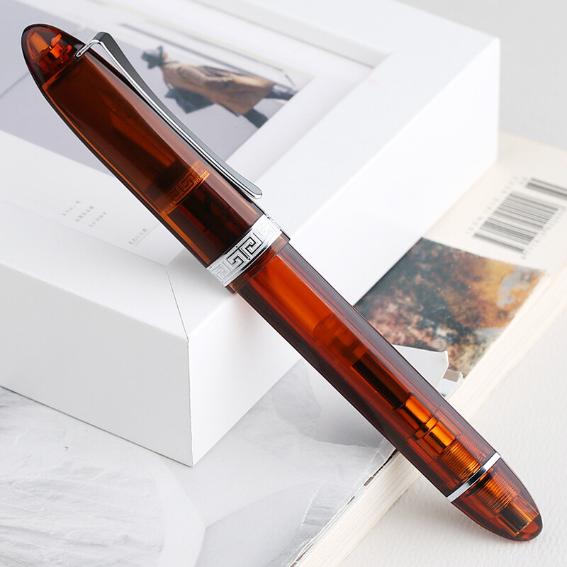 Majohn V60 Triangular Piston Fountain Pen F/M/Stub Nib Transparent Writing Pen