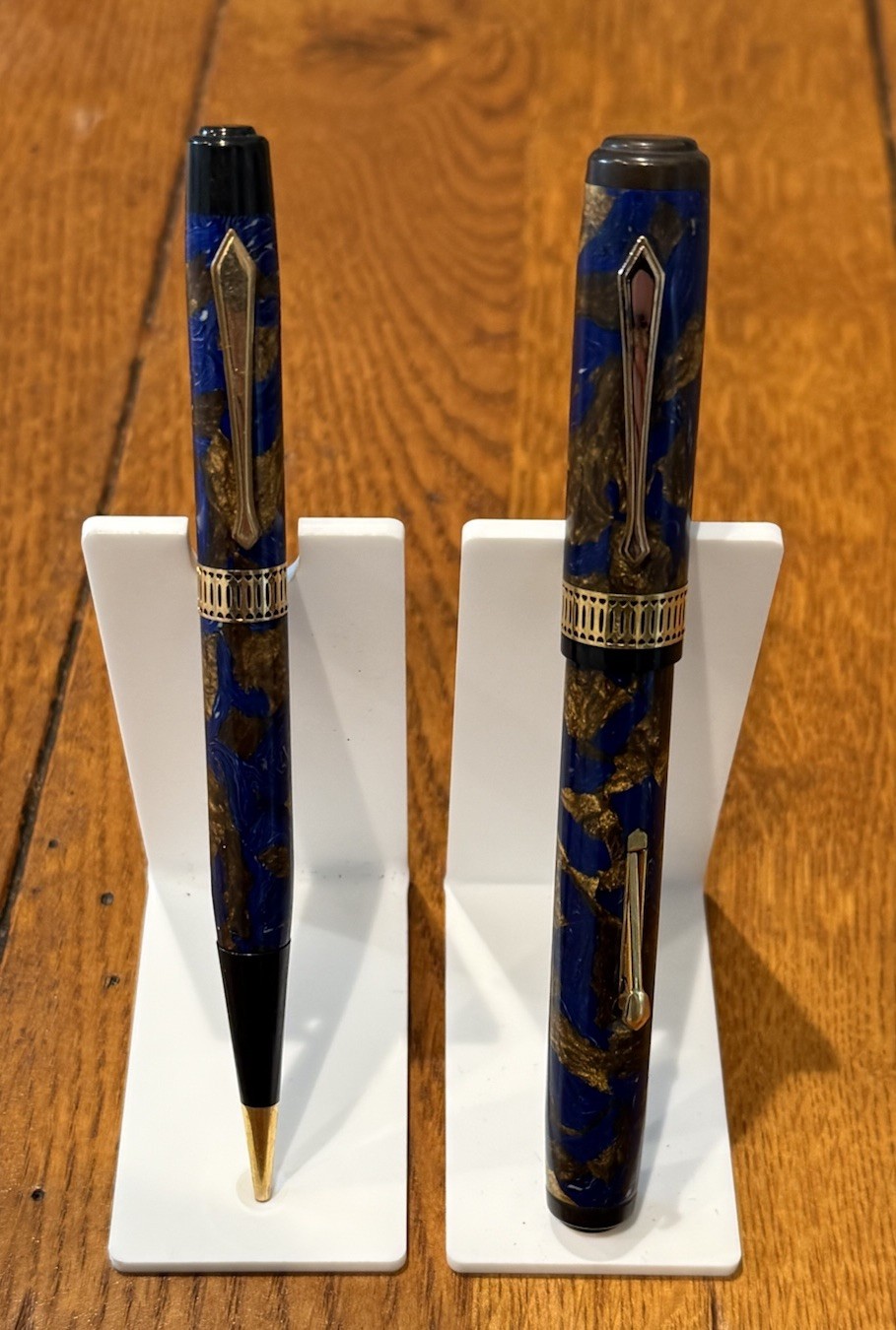 1920S WATERMAN PATRICIAN TURQUOISE PEN & PENCIL SET