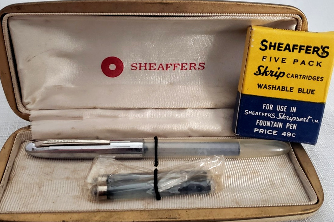 Sheaffer Skripsert 304 Clear Demonstrator Fountain Pen Set/Case Skrip Cartridges