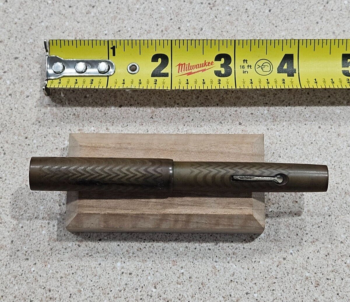 Servo Hard Rubber Lever Fill 14KT 2 NIB Fountain Pen Etched Wave Pattern- RARE
