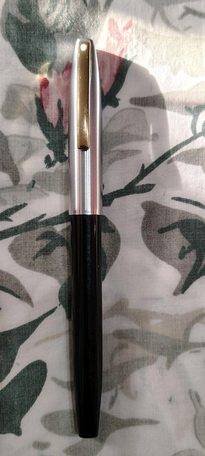 Sheaffer Imperial Chrome Cap, Black Barrel Gold Plated Medium Nib Fountain Pen